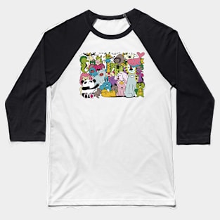 animal carton doodle Baseball T-Shirt